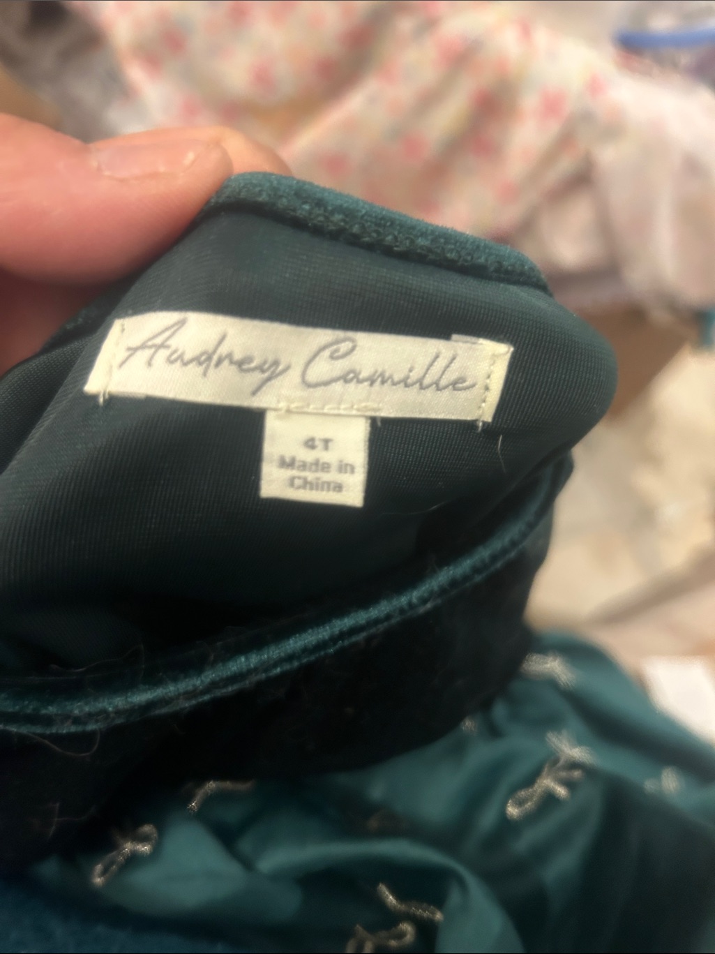Nwt Sz 4t Green/Gold Bow Dress By Audrey Camille — image 4 of 4